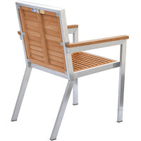 1x Stapelstuhl Teakholz + Edelstahl Dosazzo Massivholz Wette