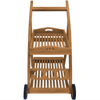 Servierwagen Teakholz Teramo + 2 Ablagen + Tablett Massivhol