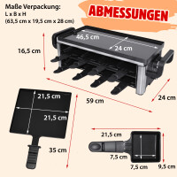 Raclette für 16 Personen | 2100W | Antihaftbeschichtet 