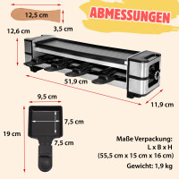 Raclette für 4 Personen | 600W | Antihaftbeschichtet - 