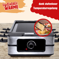 Raclette für 8 Personen | 2000W | Antihaftbeschichtet -