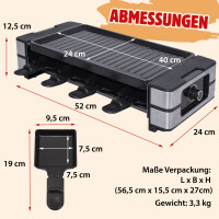 Raclette für 8 Personen | 2000W | Antihaftbeschichtet -