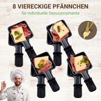 Raclette mit Fondue für 8 Personen | 1400W | Antihaftbe