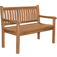Teakholz Bank Arezzo 120cm Massivholz Wetterfest B-Ware 3