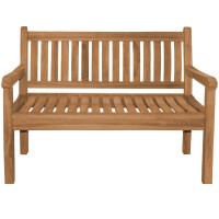 Teakholz Bank Arezzo 120cm Massivholz Wetterfest B-Ware 4