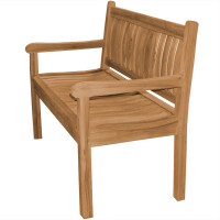 Teakholz Bank Arezzo 120cm Massivholz Wetterfest B-Ware 7
